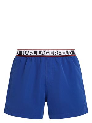 Karl Lagerfeld Essential logo-print swim shorts - Blue