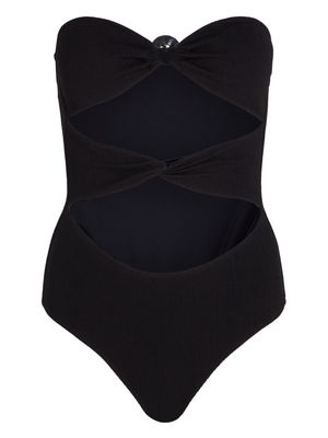 Karl Lagerfeld Fan Charm strapless swimsuit - Black