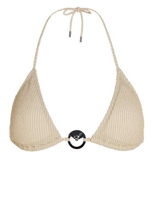 Karl Lagerfeld Fan Charm triangle bikini top - Neutrals