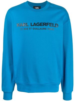 Karl Lagerfeld faux-leather organic cotton sweatshirt - Blue