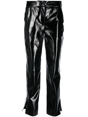 Karl Lagerfeld faux-leather patent-finish trousers - Black