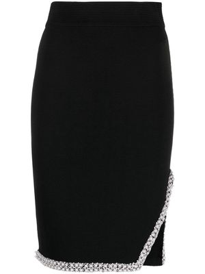 Karl Lagerfeld faux-pearl-embellished pencil skirt - Black