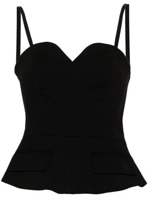 Karl Lagerfeld flared-hem corset top - Black