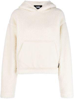 Karl Lagerfeld fleece cropped hoodie - Neutrals