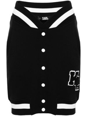 Karl Lagerfeld flocked-logo jersey mini skirt - Black