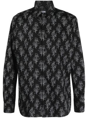 Karl Lagerfeld floral-print long-sleeve shirt - Black