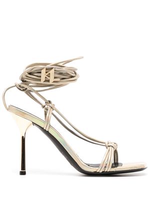 Karl Lagerfeld Gala shimmer lace-up sandals - Gold