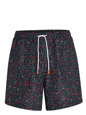 Karl Lagerfeld geometric-print swim shorts - Black