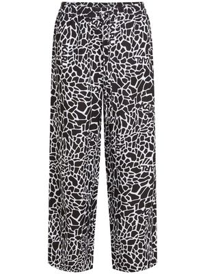 Karl Lagerfeld giraffe-print wide-leg trousers - Black