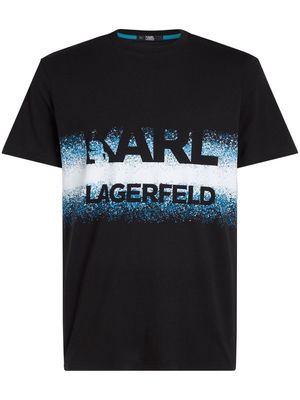 Karl Lagerfeld gradient logo-print cotton T-shirt - Black