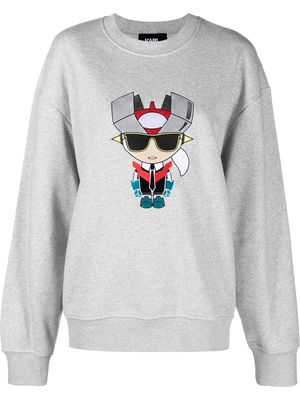 Karl Lagerfeld graphic-print cotton sweatshirt - Grey