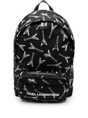 Karl Lagerfeld guitar-print backpack - Black