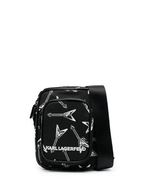 Karl Lagerfeld guitar-print crossbody bag - Black
