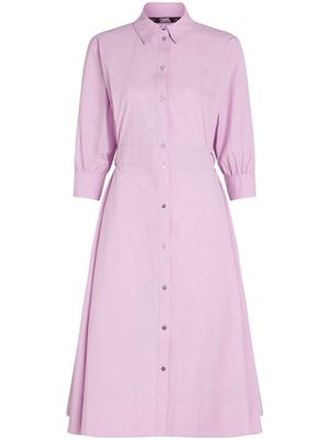 Karl Lagerfeld half-sleeve organic cotton shirt dress - Pink