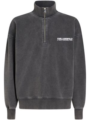 Karl Lagerfeld half-zip organic cotton sweatshirt - Grey
