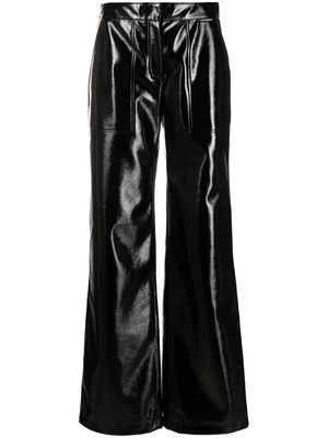 Karl Lagerfeld high-waist faux-leather trousers - Black