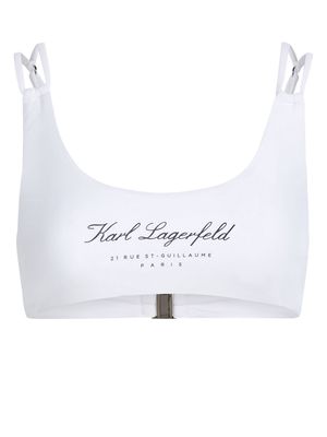 Karl Lagerfeld Hotel Karl bandeau bikini top - White