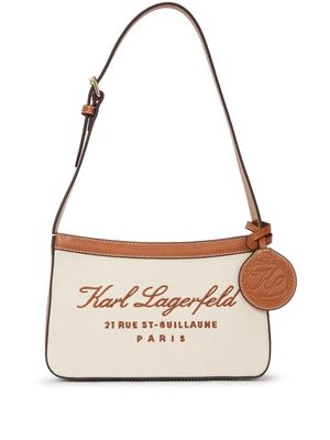 Karl Lagerfeld Hotel Karl canvas shoulder bag - Neutrals