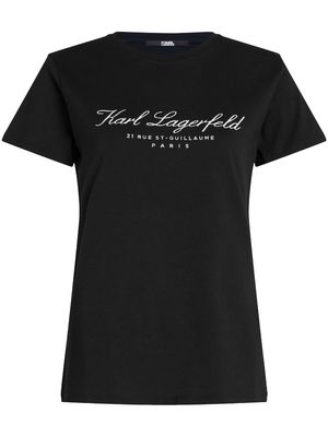 Karl Lagerfeld Hotel Karl embroidered-logo T-shirt - Black