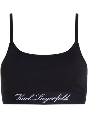 Karl Lagerfeld Hotel Karl logo-trim bralette - Black