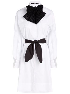 Karl Lagerfeld Hun's Pick necktie shirtdress - White