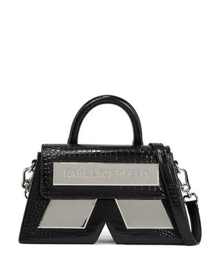 Karl Lagerfeld IKON/K crocodile-effect crossbody bag - Black