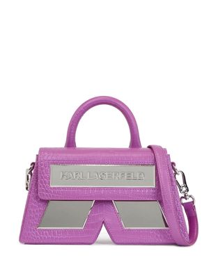 Karl Lagerfeld IKON/K crocodile-effect crossbody bag - Purple