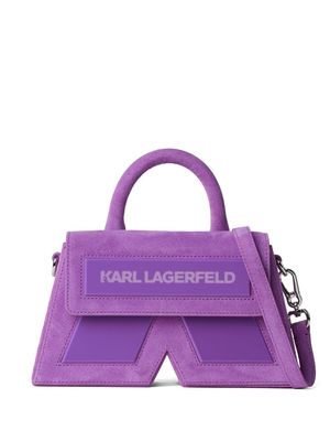 Karl Lagerfeld IKON/K suede crossbody bag - Purple