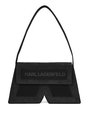 Karl Lagerfeld IKON/K suede shoulder bag - Black