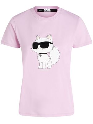 Karl Lagerfeld Ikonik 2.0 Choupette organic cotton T-shirt - Pink