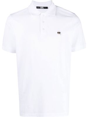 Karl Lagerfeld Ikonik 2.0 embroidered polo shirt - White