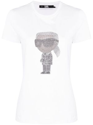 Karl Lagerfeld Ikonik 2.0 Karl rhinestone T-shirt - White