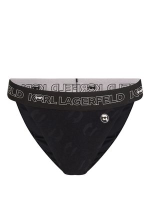 Karl Lagerfeld Ikonik 2.0 logo-appliqué bikini bottoms - Black