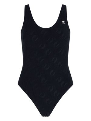 Karl Lagerfeld Ikonik 2.0 logo-appliqué swimsuit - Black