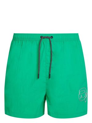 Karl Lagerfeld Ikonik 2.0 logo-embossed swim shorts - Green