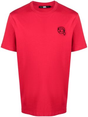 Karl Lagerfeld Ikonik 2.0 logo-embossed T-shirt - Red