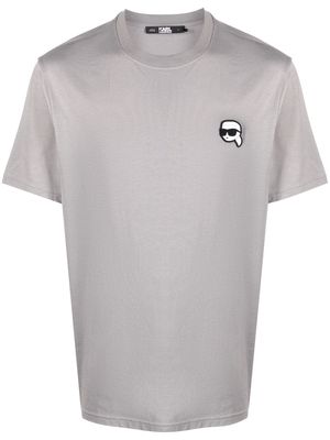 Karl Lagerfeld Ikonik 2.0 logo-patch T-shirt - Grey
