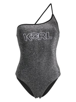 Karl Lagerfeld Ikonik 2.0 Lurex swimsuit - Black