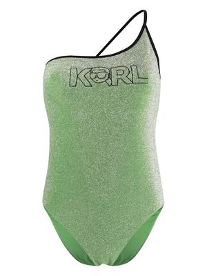 Karl Lagerfeld Ikonik 2.0 lurex swimsuit - Green