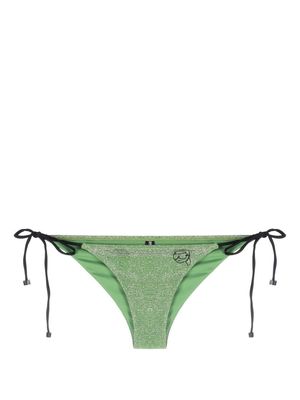 Karl Lagerfeld Ikonik 2.0 lurex tied bikini bottoms - Green
