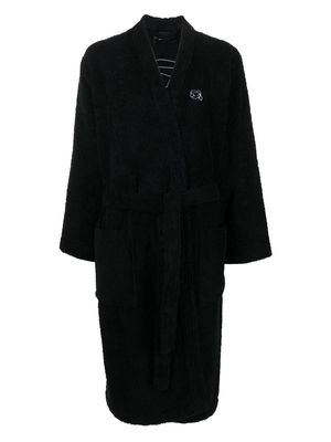 Karl Lagerfeld Ikonik 2.0 organic cotton-blend robe - Black