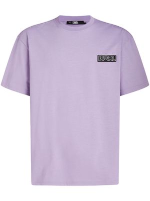 Karl Lagerfeld Ikonik appliqué-detail T-shirt - Purple