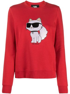 Karl Lagerfeld Ikonik Choupette-print sweatshirt - Red