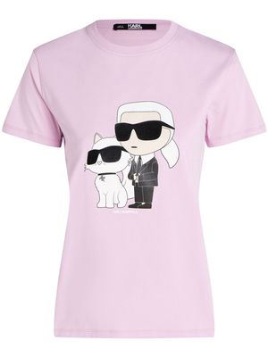 Karl Lagerfeld Ikonik Karl & Choupette T-shirt - Pink