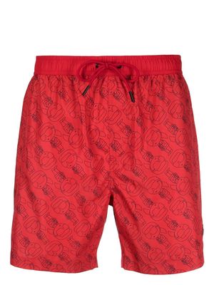 Karl Lagerfeld Ikonik Karl drawstring board shorts - Red