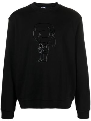 Karl Lagerfeld Ikonik Karl logo-embossed jersey sweatshirt - Black