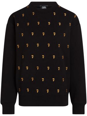 Karl Lagerfeld Ikonik Karl logo-embroidered sweatshirt - Black