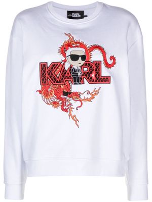 Karl Lagerfeld Ikonik Karl-logo organic cotton sweatshirt - White