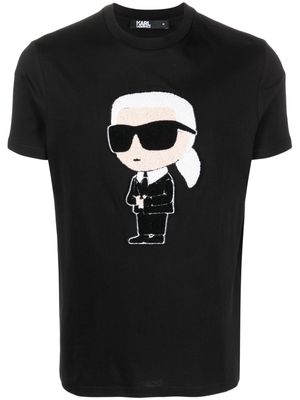 Karl Lagerfeld Ikonik Karl-motif cotton T-shirt - Black