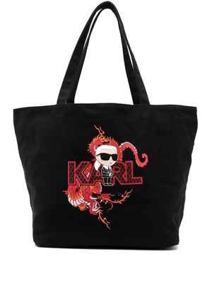 Karl Lagerfeld Ikonik Karl-motif tote bag - Black